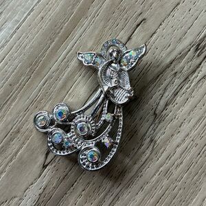 Elegant Silver Angel Brooch